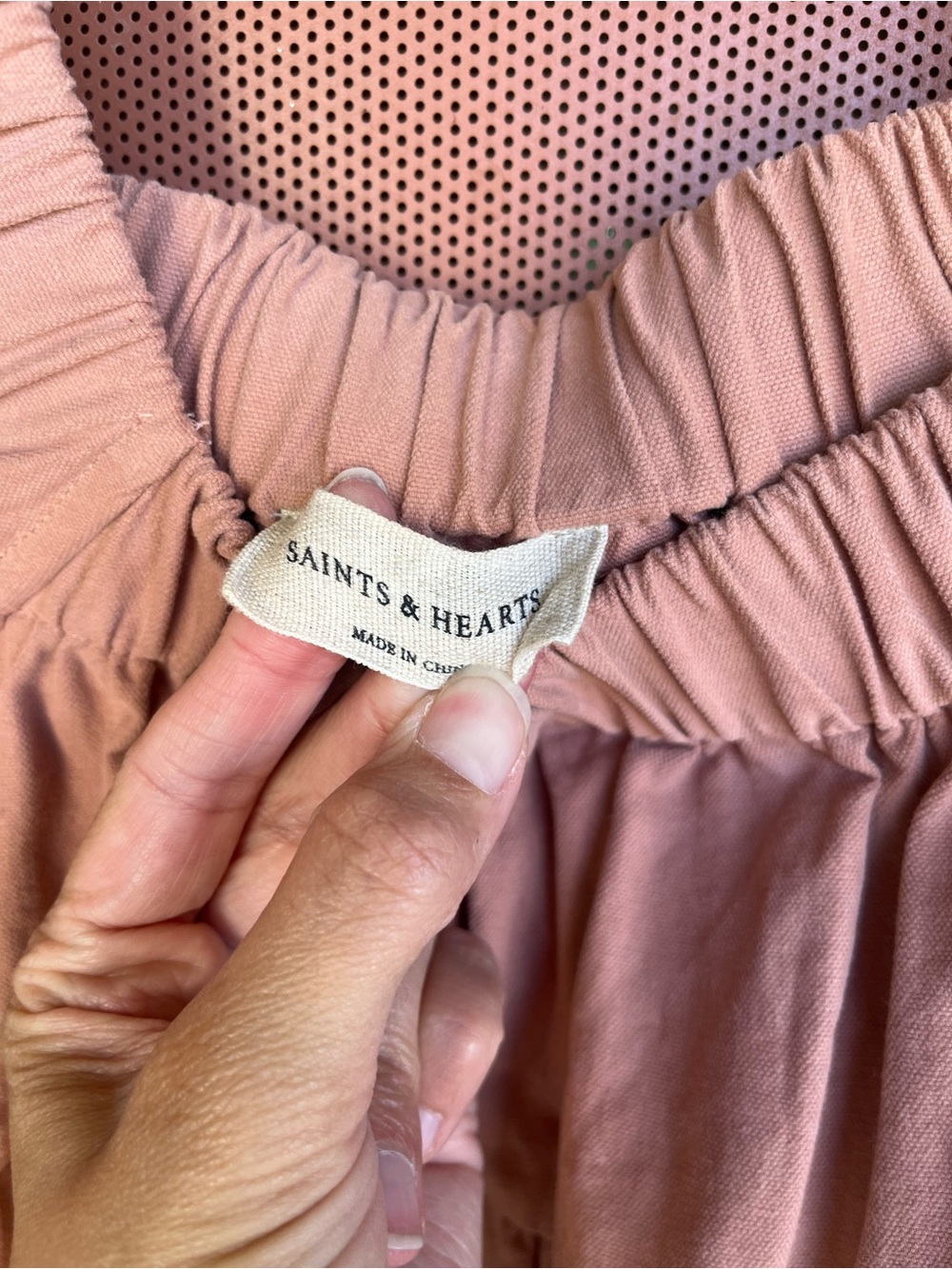 Soft mauve Puff-Sleeve Tiered Dress with pockets - Picture 4 of 4